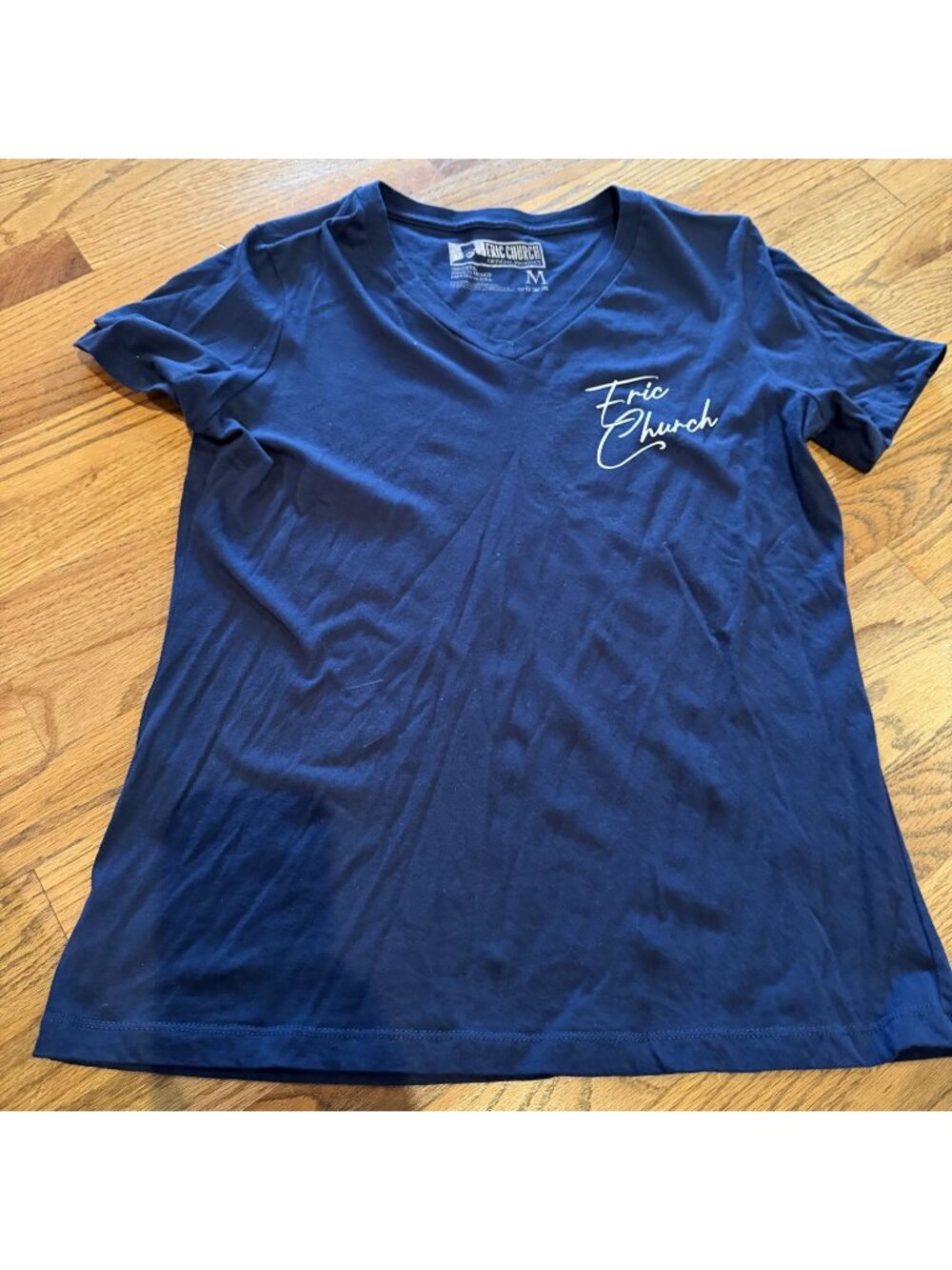 ERIC CHURCH WOMENS V NECK T SHIRT TAKE ME TO CHURCH MEDIUM